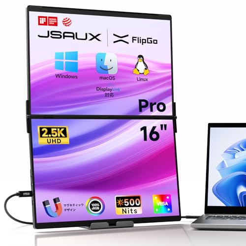 【開封済・未使用】JSAUX　FlipGoタッチポータブルモニター　16インチ Amazon.com: JSAUX FlipGo Touchscreen 16